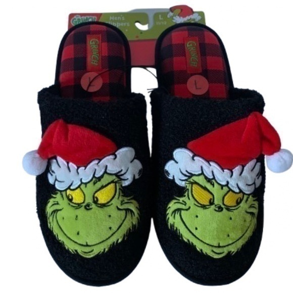 NWT. DR. SEUSS The Grinch Men’s Slippers - Picture 1 of 7